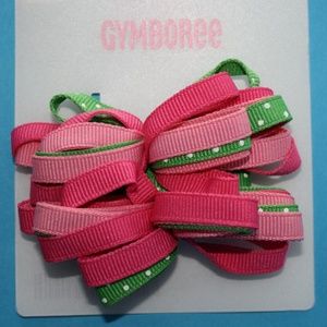 Spring Fun Bows Pink Green Curly Loop Gymboree NWT